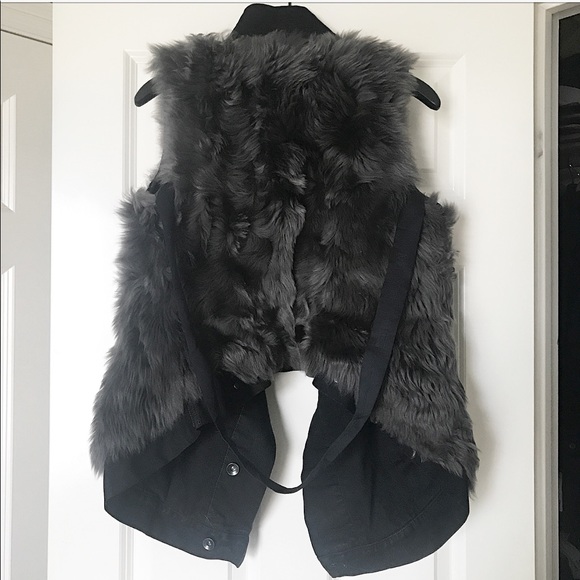 RICK OWENS DRKSHDW | FUR DENIM VEST | REVERSIBLE - Picture 6 of 8
